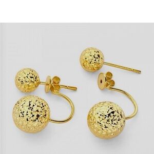 18 Karats Telephone style Elegant Gold Earrings